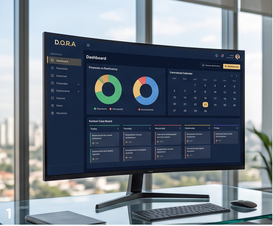 Painel do sistema D.O.R.A. em um monitor